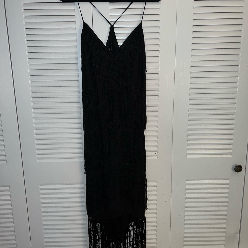 Asos midi fringe dress